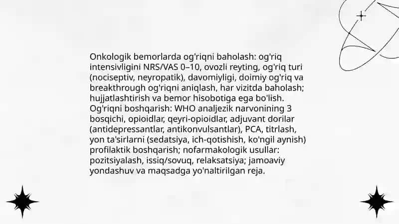 Oʻsma kasalliklarda hamshiralik parvarishi Shaxruza 4