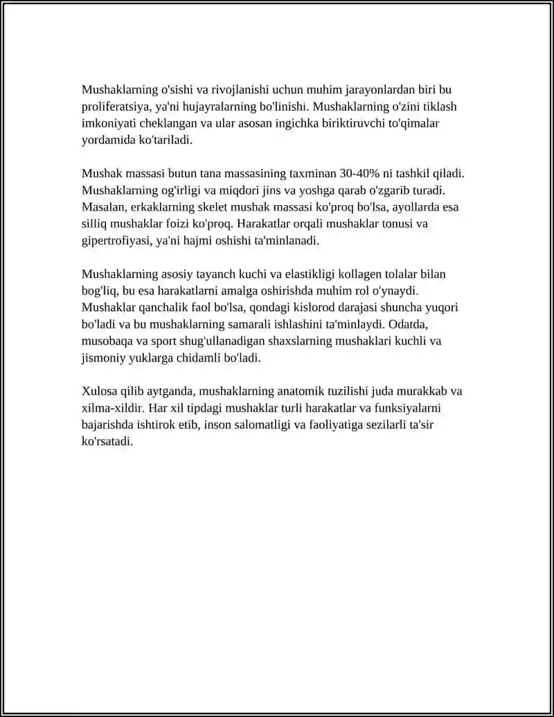 MUSHAKLARNING ISHI VA BIOMEXANIKASI. LESGAFT MUSHAKLAR TO'G'RISIDA TA'LIMOTI 4