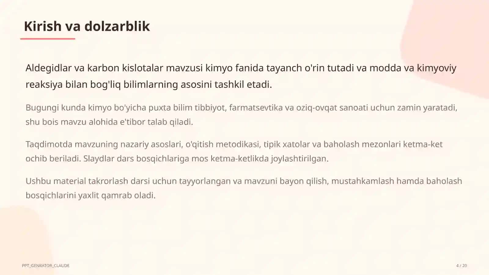 Aldegidlar va karbon kislotalar (10-sinf) 4