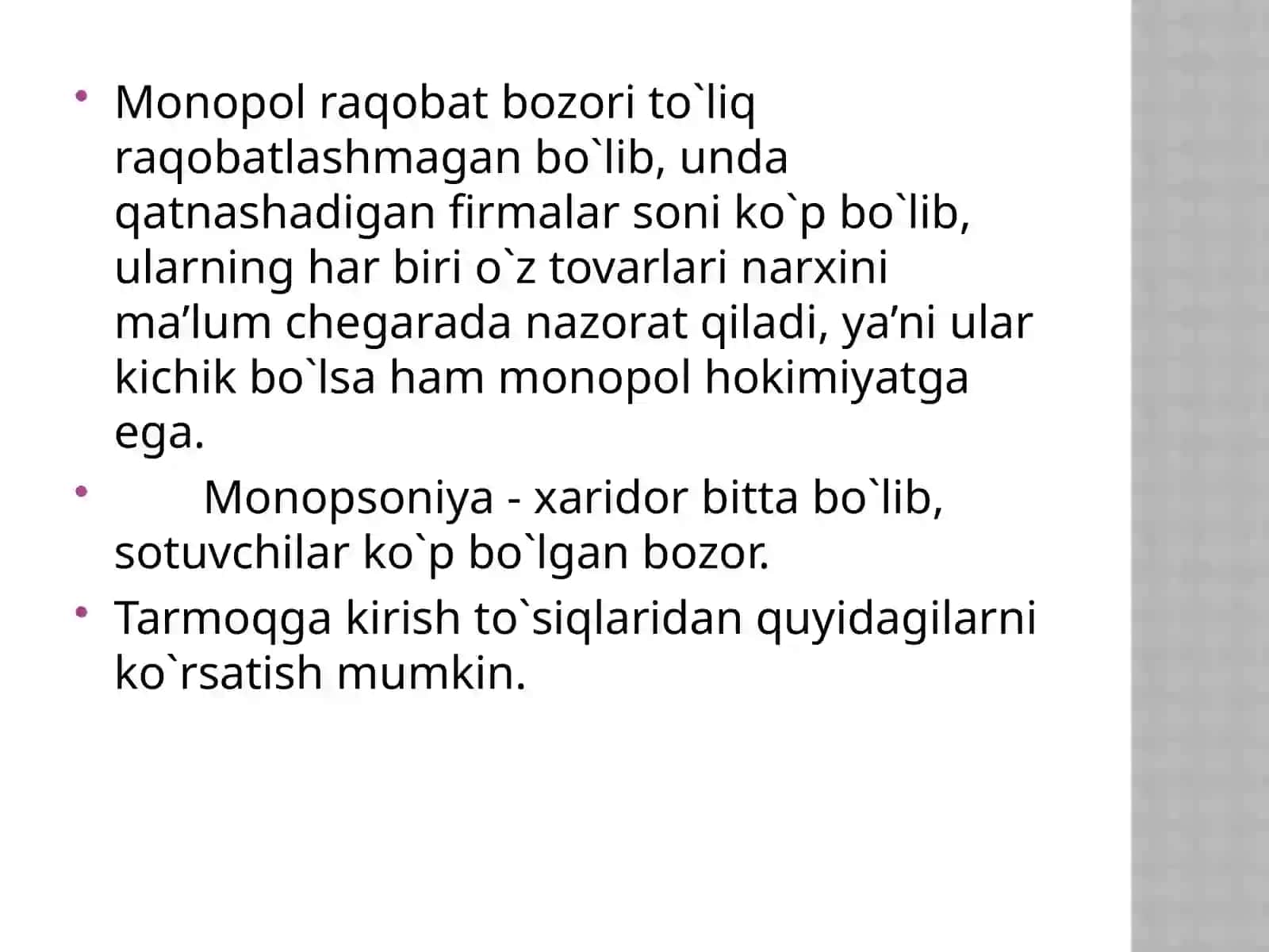 Raqobat va yakka hokimlik 4