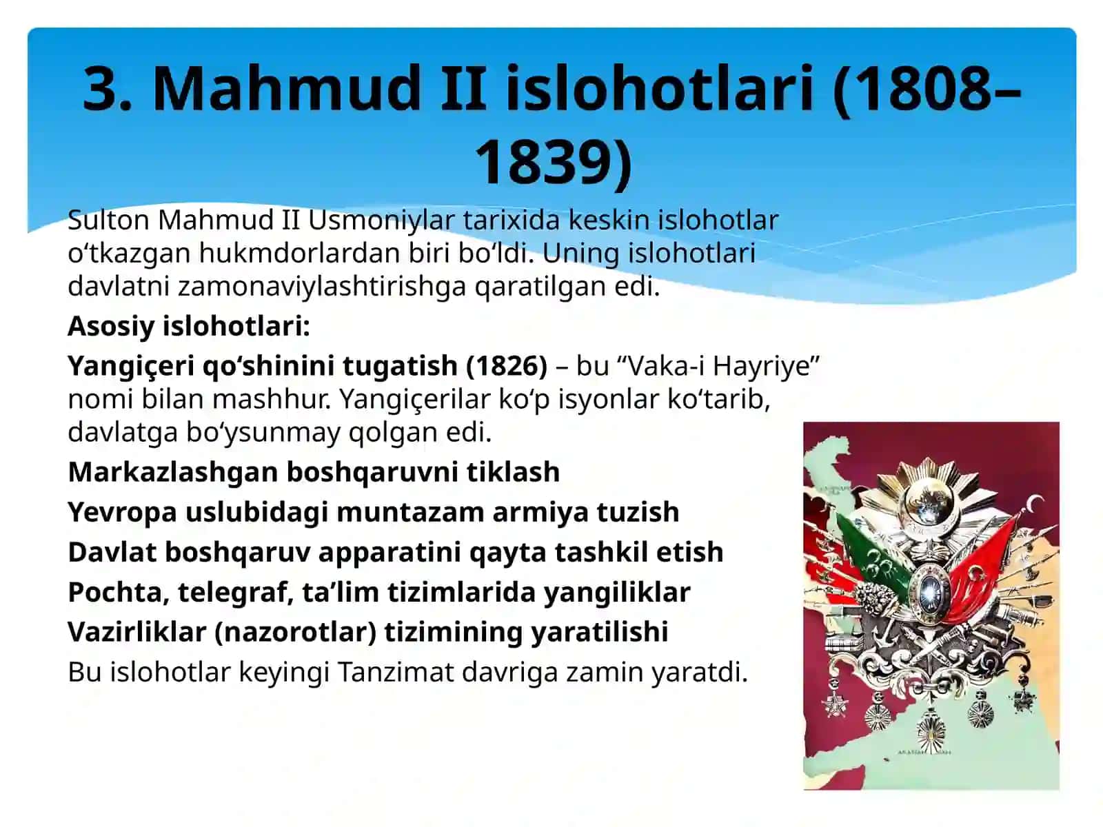 XVIII asr boshlanishi 1870 yillar Usmoniylar davlati 4