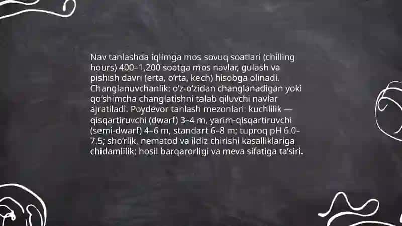 Danakli mevalarni yetishtirish va ularga shakl berish texnalogiyasi 4