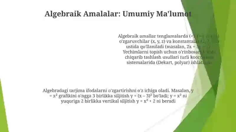 Algebraik amallar 4