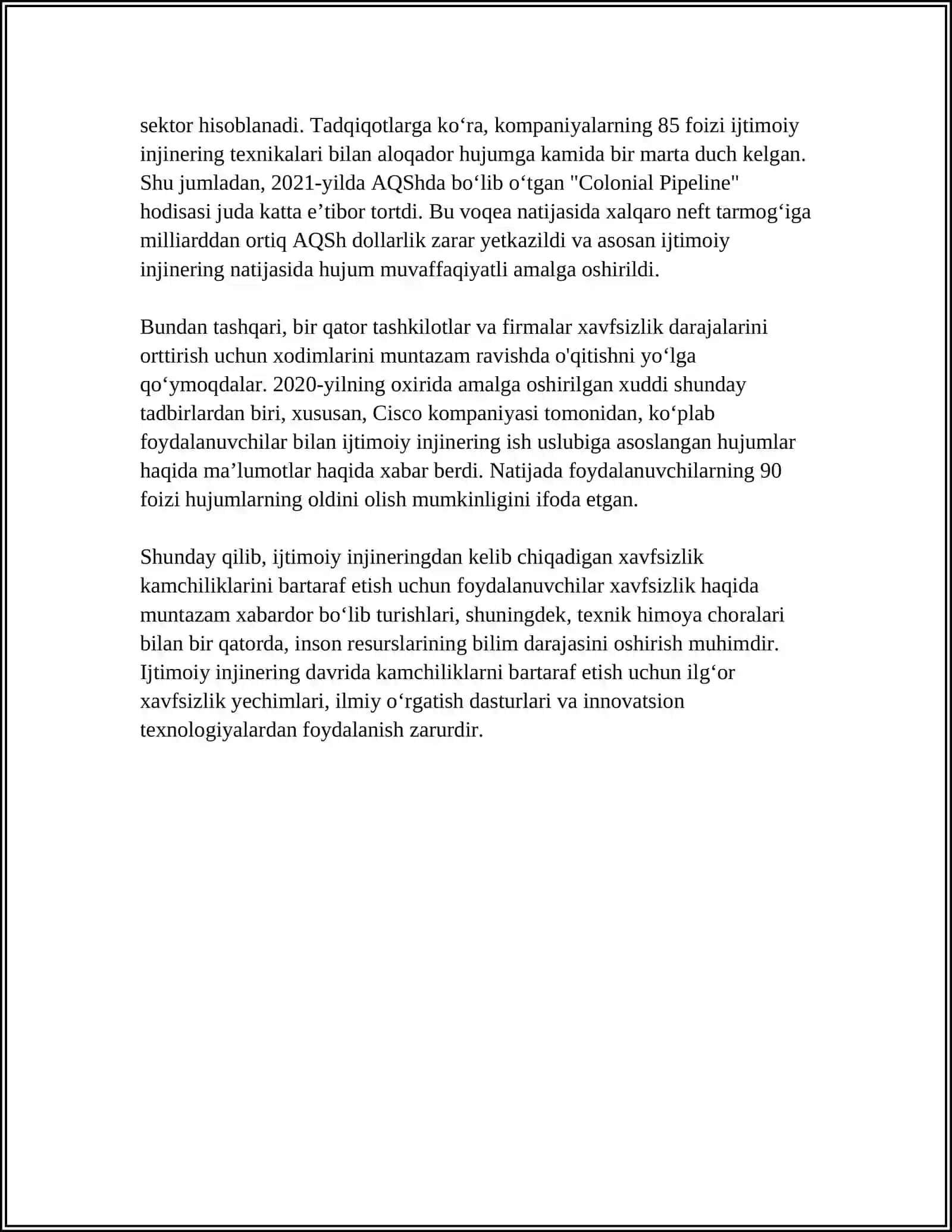 IJTIMOIY INJINERIYADA XUJUMLAR TAHLILI 4