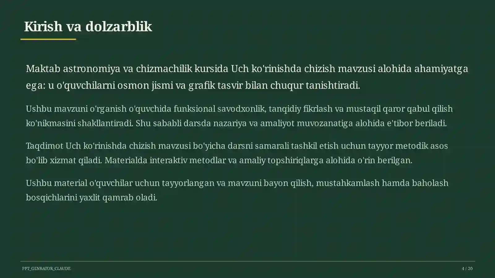 Uch ko'rinishda chizish (8-sinf) 4