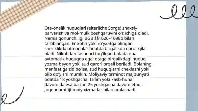 Germaniyada bolalarning huquqiy vakolatlari 4
