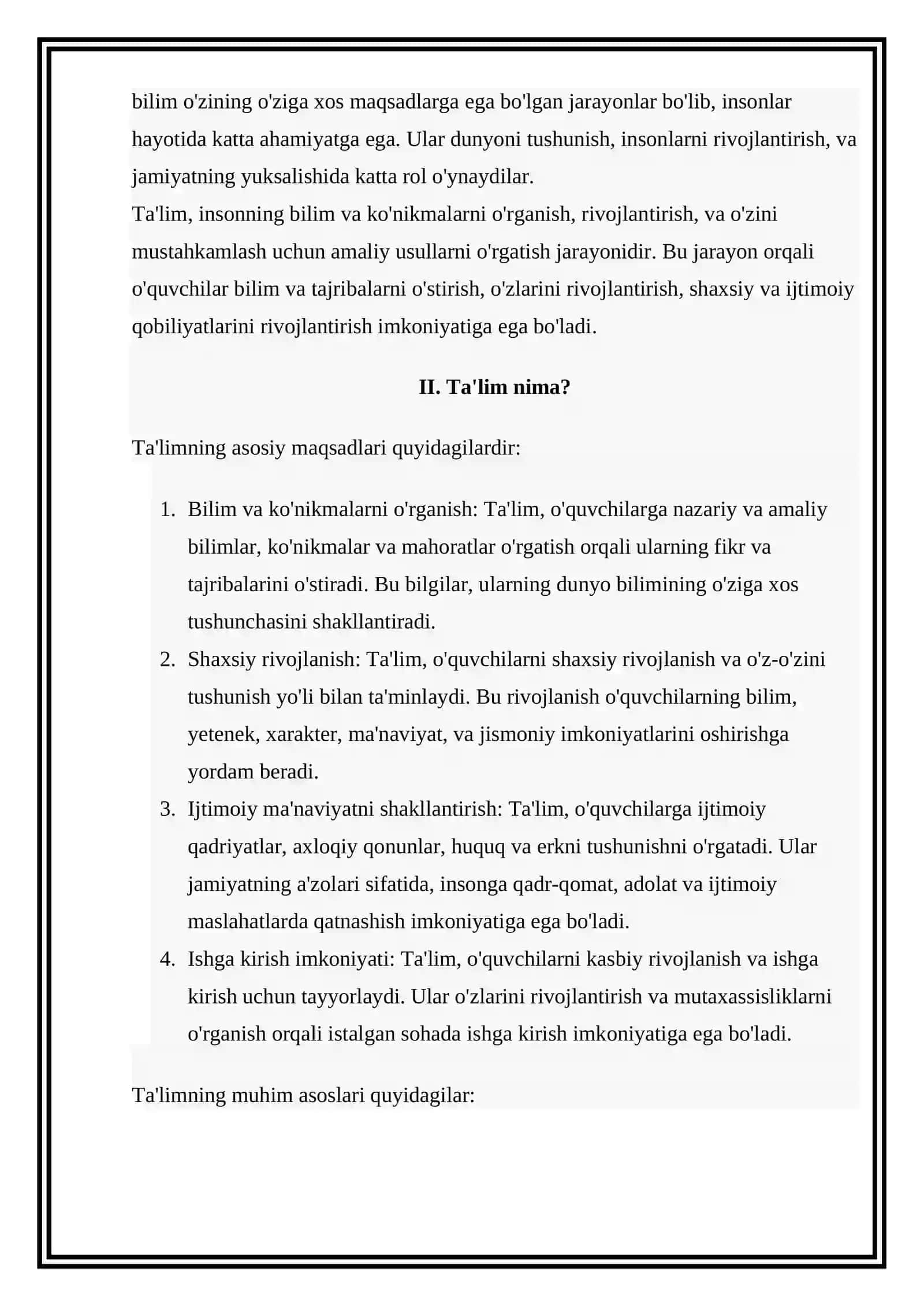 MAVZU: Ta`lim,ilm,bilim haqida tushuncha 4
