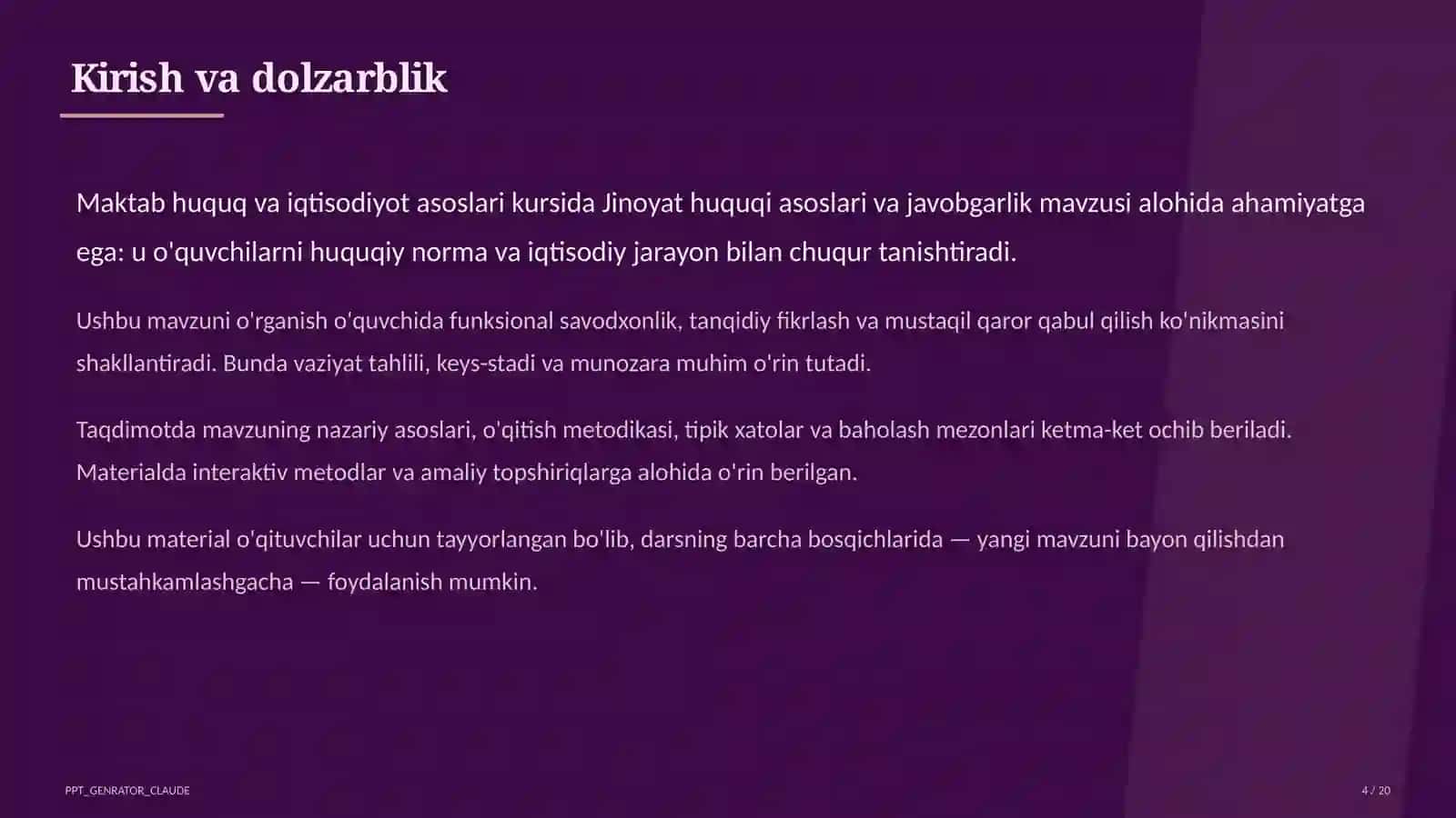 Jinoyat huquqi asoslari va javobgarlik (10-sinf) 4