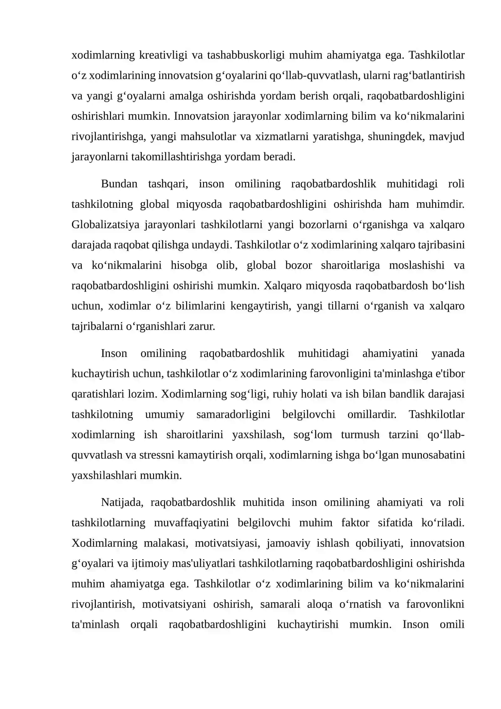 Raqobatbardoshlik muhitidagi inson omilining standarti 4