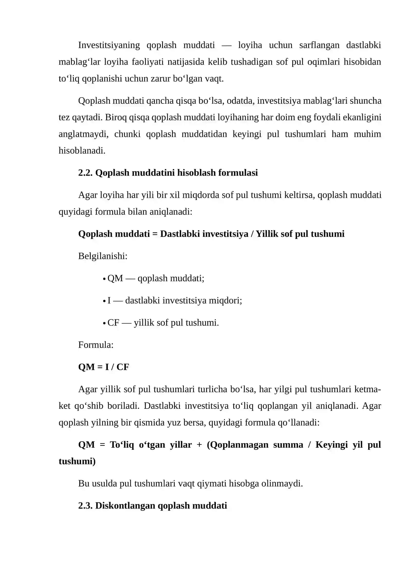 Investitsiyalarning Qoplash Muddati va Rentabellik Ko‘rsatkichlari Masalalarini Yechish 4