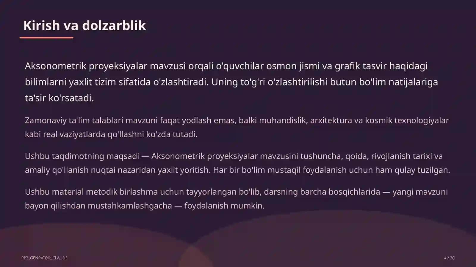 Aksonometrik proyeksiyalar (8-sinf) 4