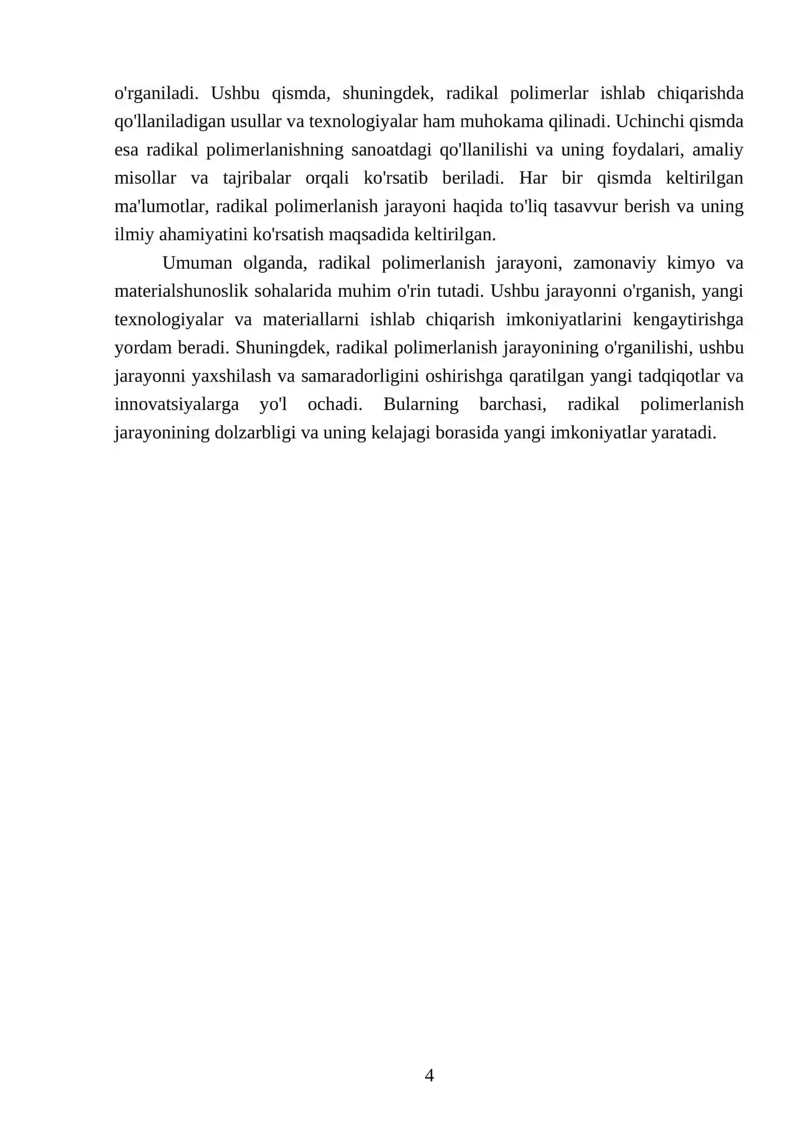Radikal polimerlanish 4