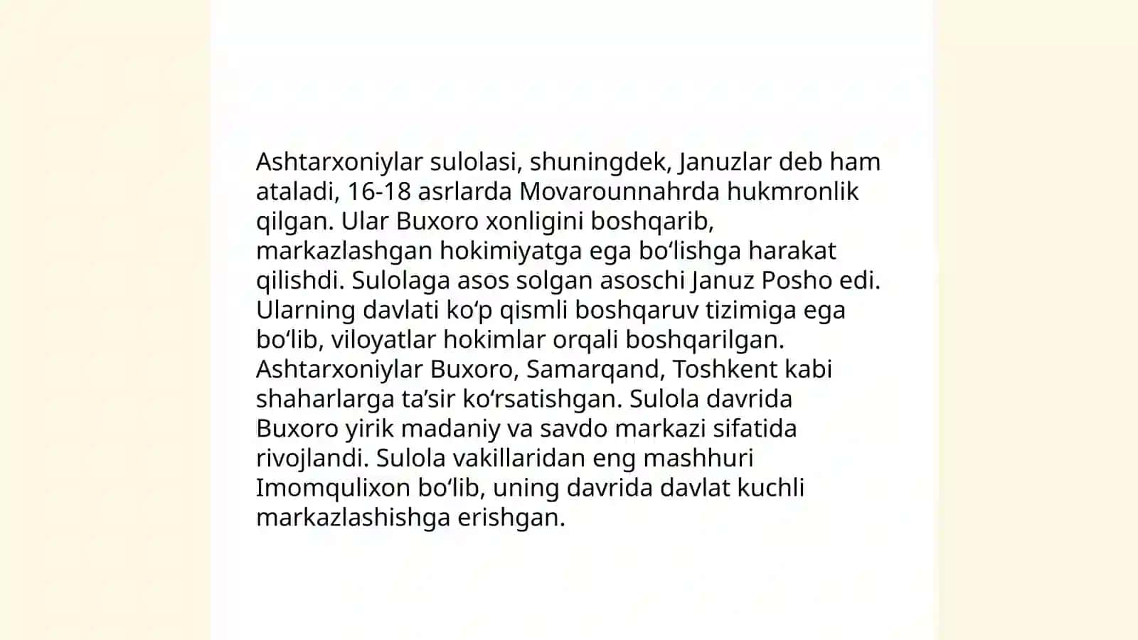 Ashtarxoniylar sulolasi vakillarining davlat boshqaruv faoliyatidagi asosiy jihatlari 4