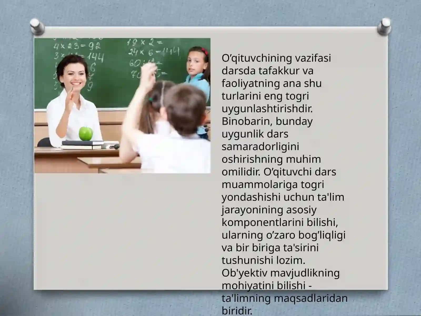 “O’quv jarayonini tashkil etish .O’quv mashg’ulotlarining turlari. O’quv darslarining turlari va 4