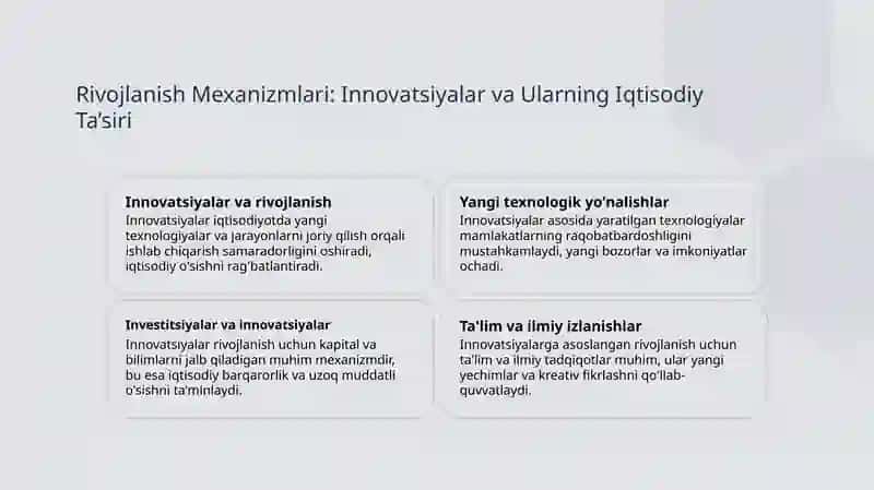 Innovatsion iqtisodiyot tushunchasi va o'ziga xos xususiyatlari 4