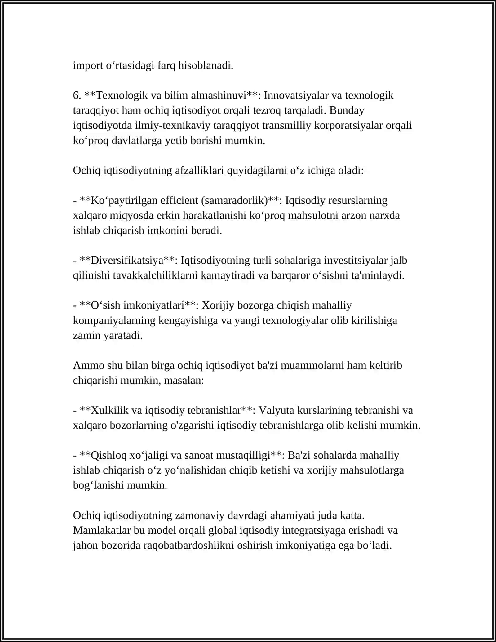 Ochiq iqtisodiyot 4
