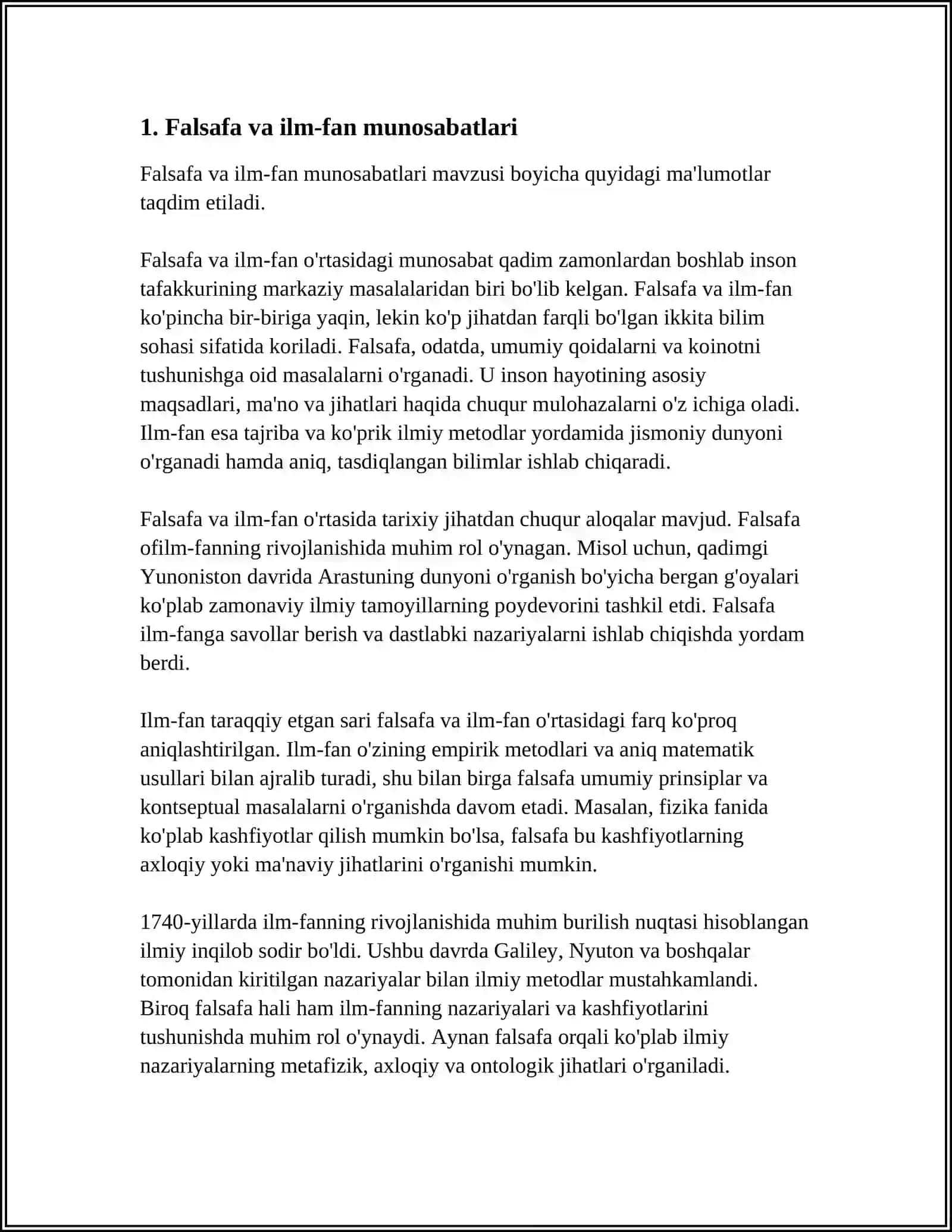 FALSAFANING BOSHQA FAN MUTAXASSISLARI UCHUN AHAMIYATI 4