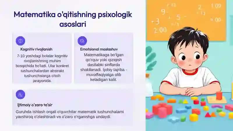 Ixtisoslashtirilgan boshlang'ich sinflarda matematika o'qitish: pedagogik-psixologik yondashuvlar 4