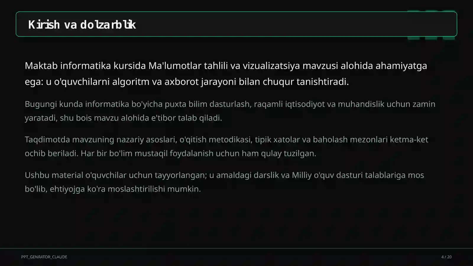 Ma'lumotlar tahlili va vizualizatsiya (11-sinf) 4
