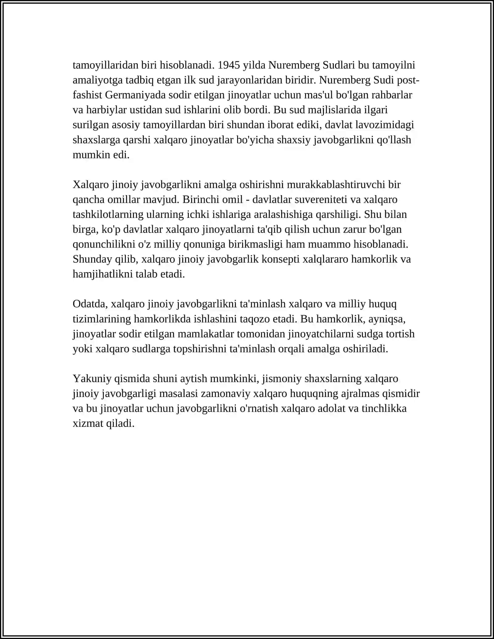 XALQARO JINOYATLAR UCHUN JAVOBGARLIGI 4