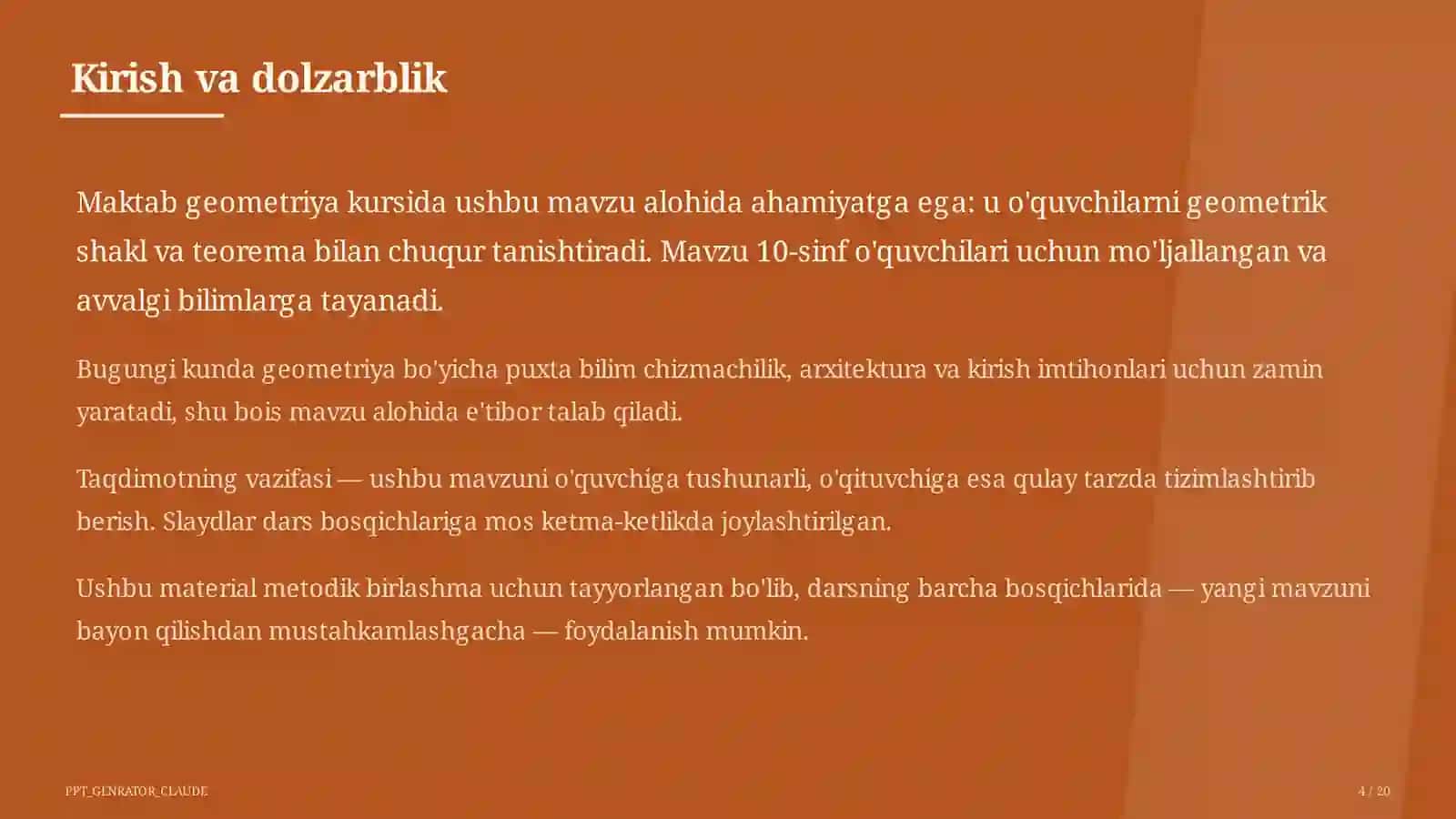 Fazoda to'g'ri chiziq va tekisliklarning parallelligi (10-sinf) 4