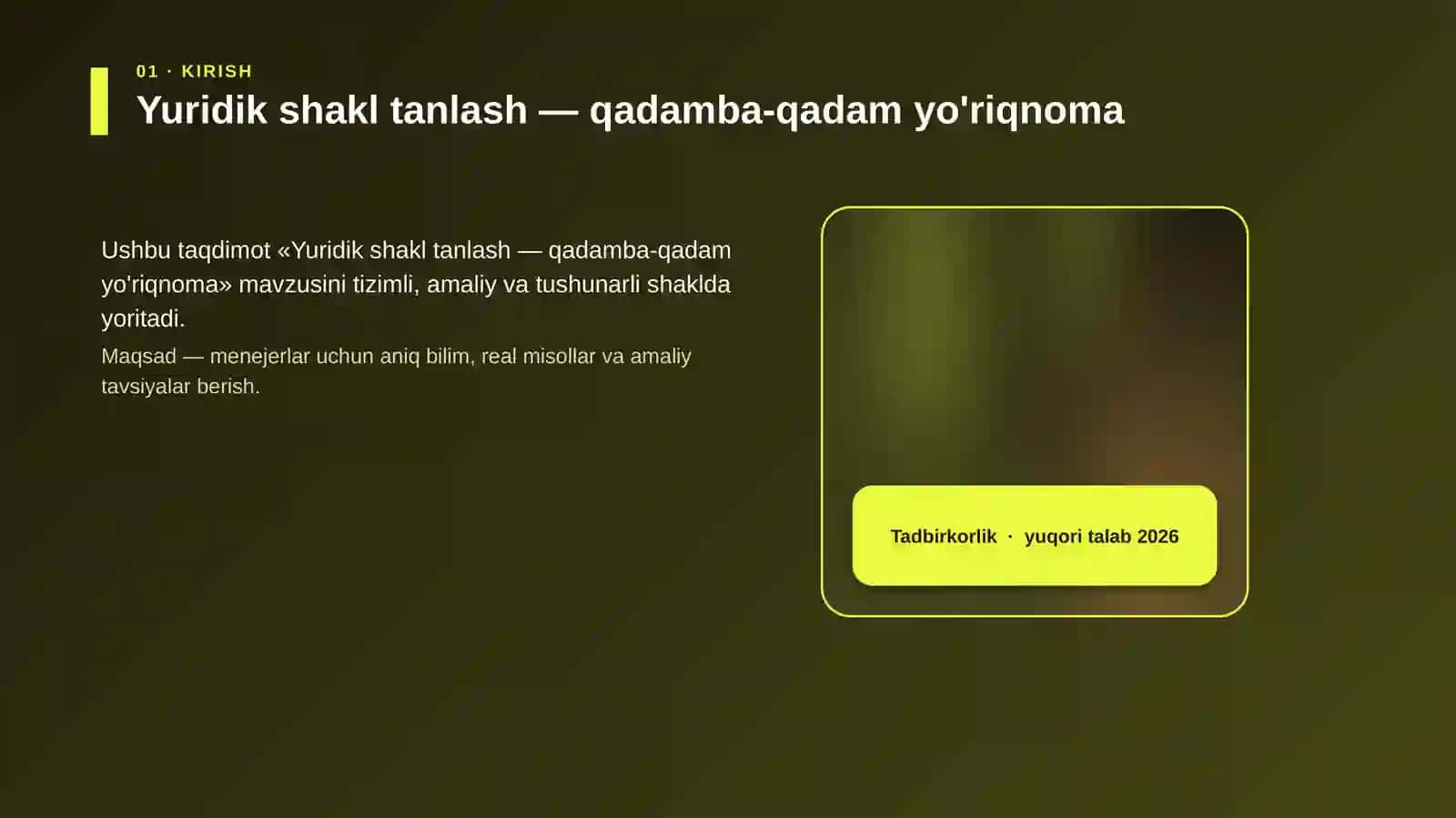 Yuridik shakl tanlash — qadamba-qadam yo'riqnoma 4