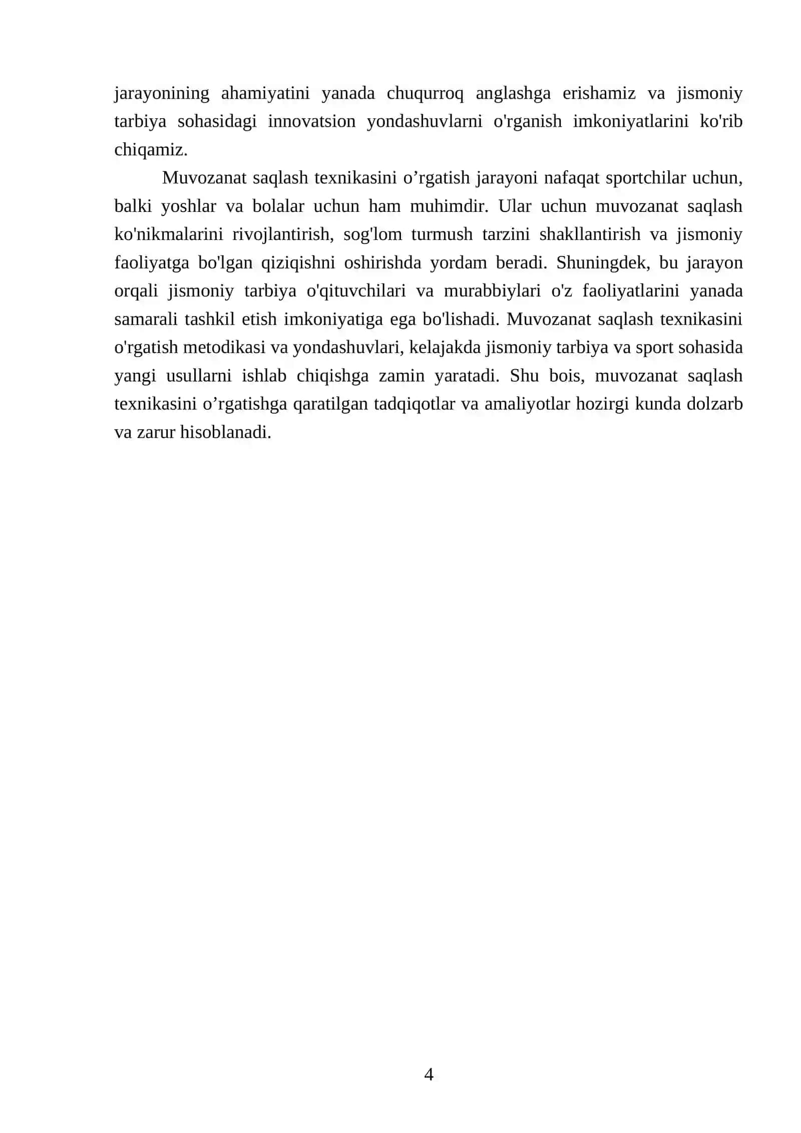Muvozanat saqlash texnikasini o’rgatish 4