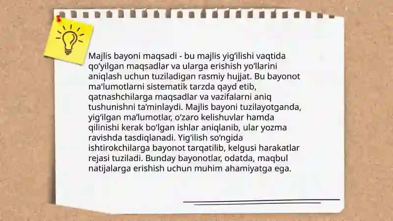Majlis bayoni va majlis bayonidan koʻchirma 4