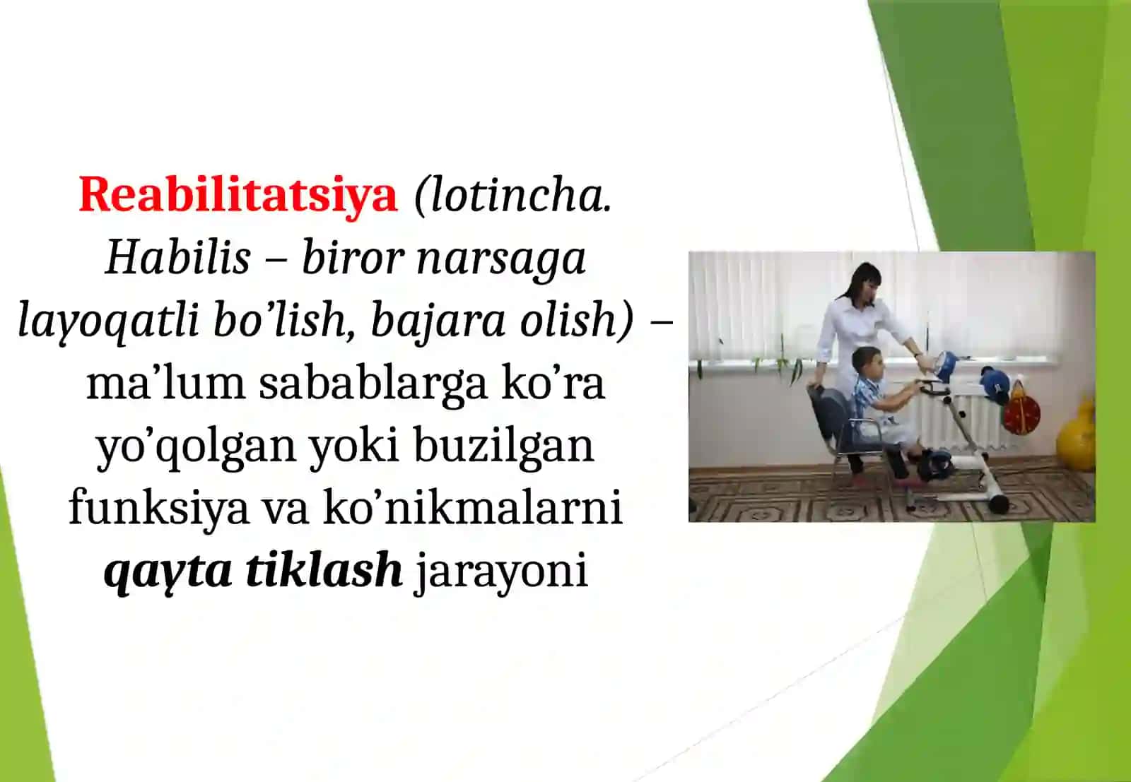 Tayanch-harakata’zolaridan nuqsoni bo’lgan bolalar: abilitatsiya va reabilitatsiya tushunchalari 4