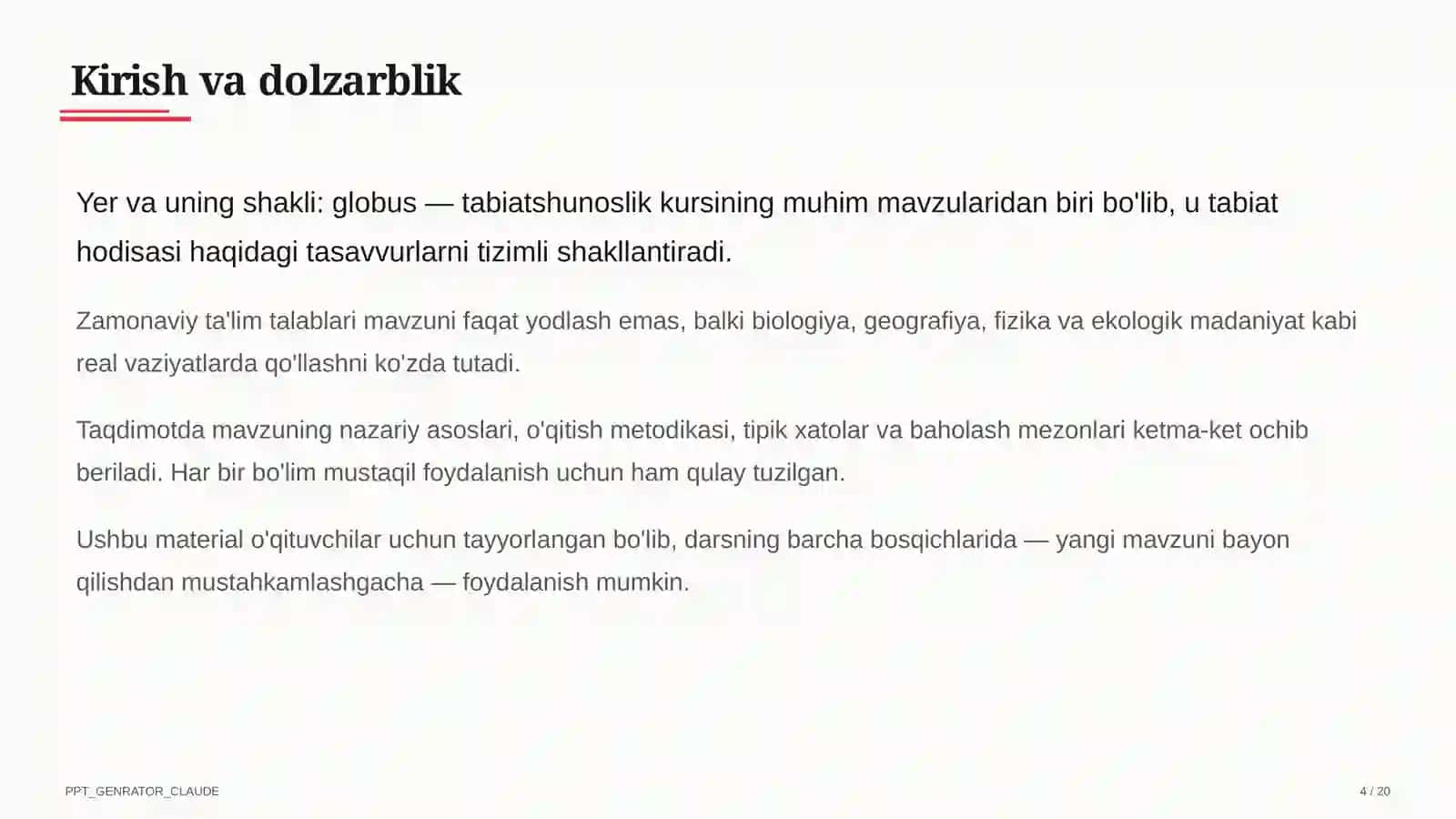 Yer va uning shakli: globus (3-sinf) 4