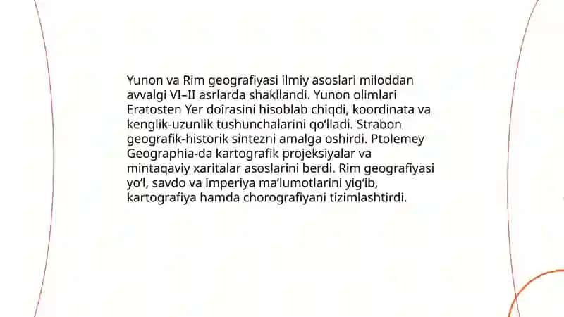 Geografiyaning rivojlanish bosqichi 4