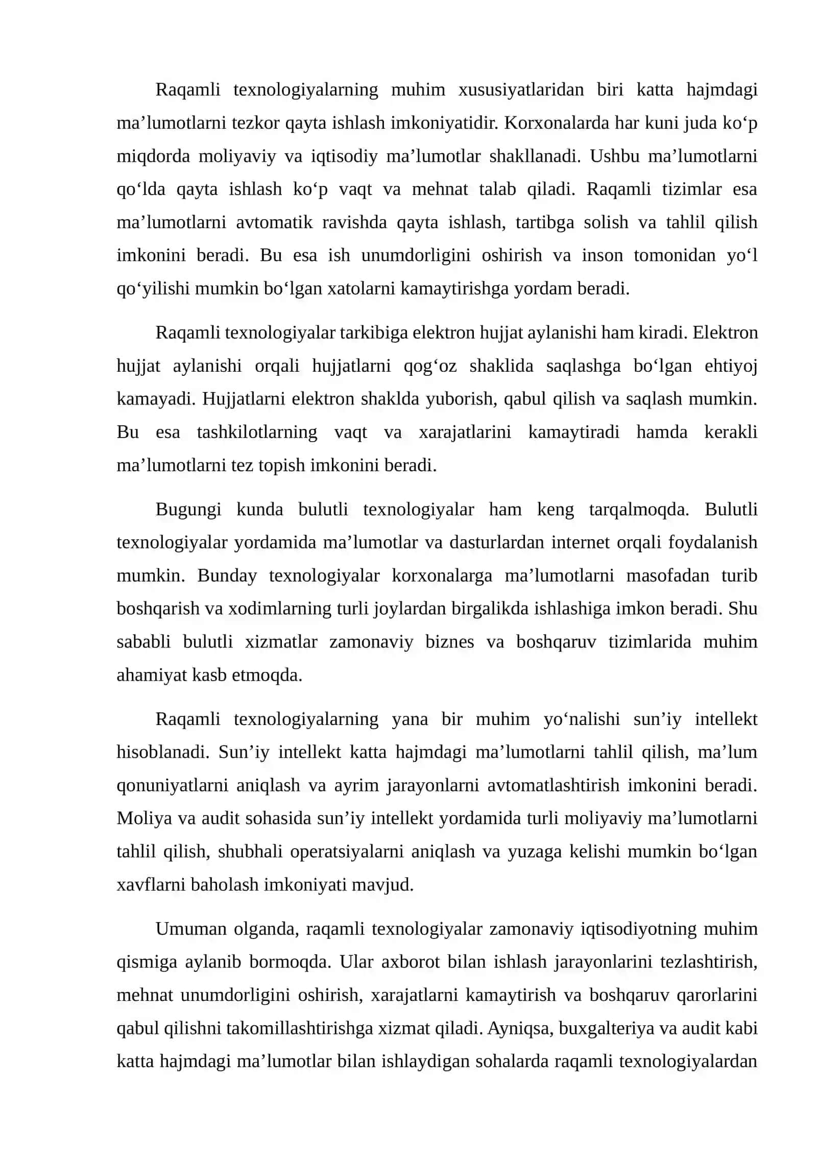RAQAMLI TEXNOLOGIYALARNING AUDIT JARAYONIDAGI O‘RNI 4
