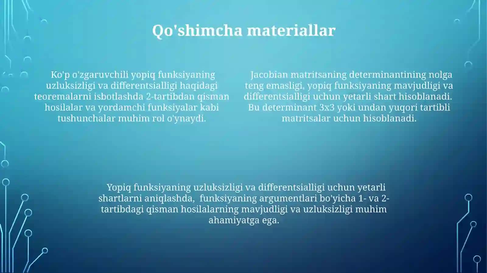 Yashirin Funktsiyaning Uzluksizligi 4