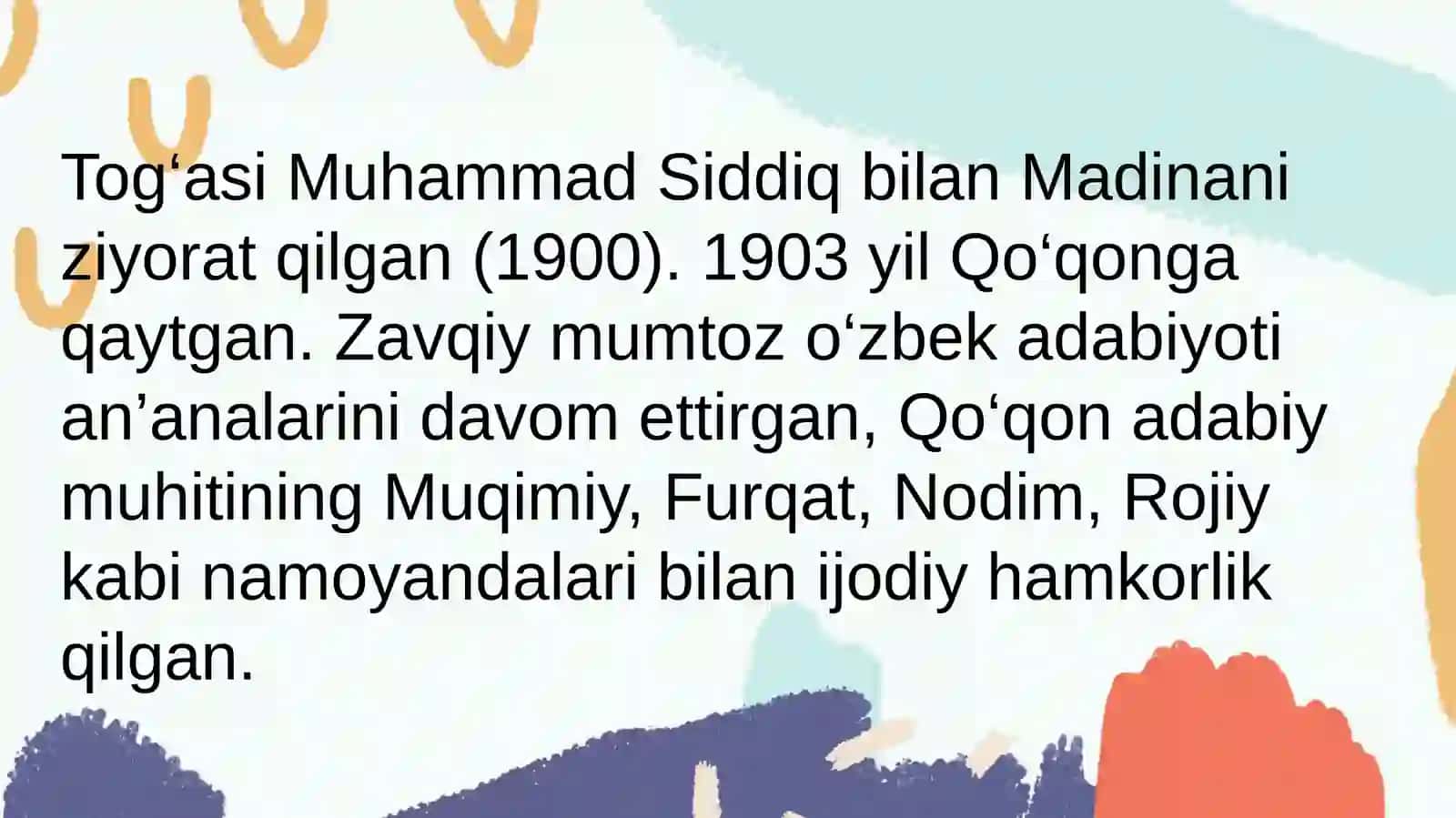 Zavqiy ijodini oʻrganish.Davr adabiyotidagi oʻrnini belgilash 4
