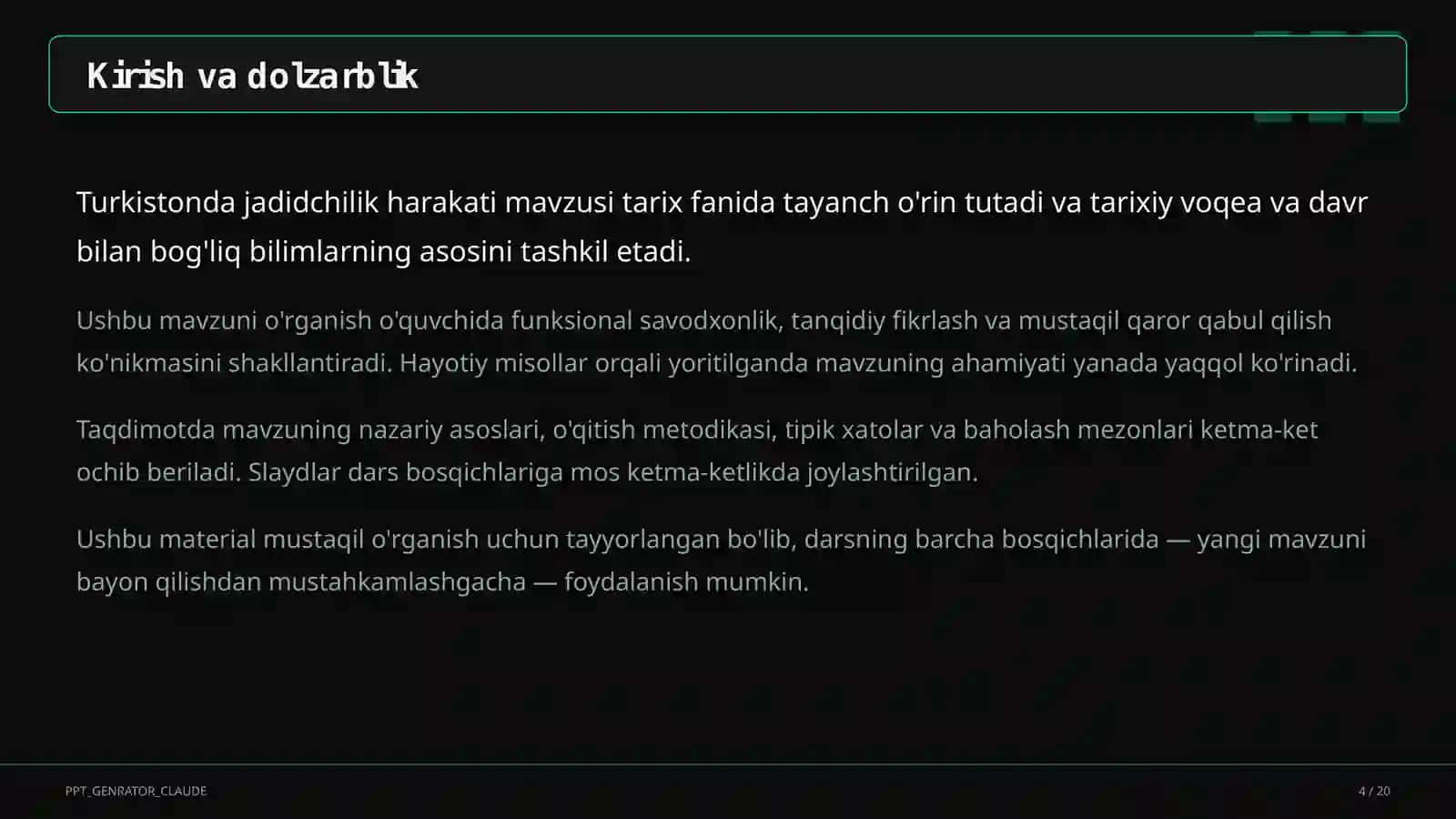 Turkistonda jadidchilik harakati (9-sinf) 4