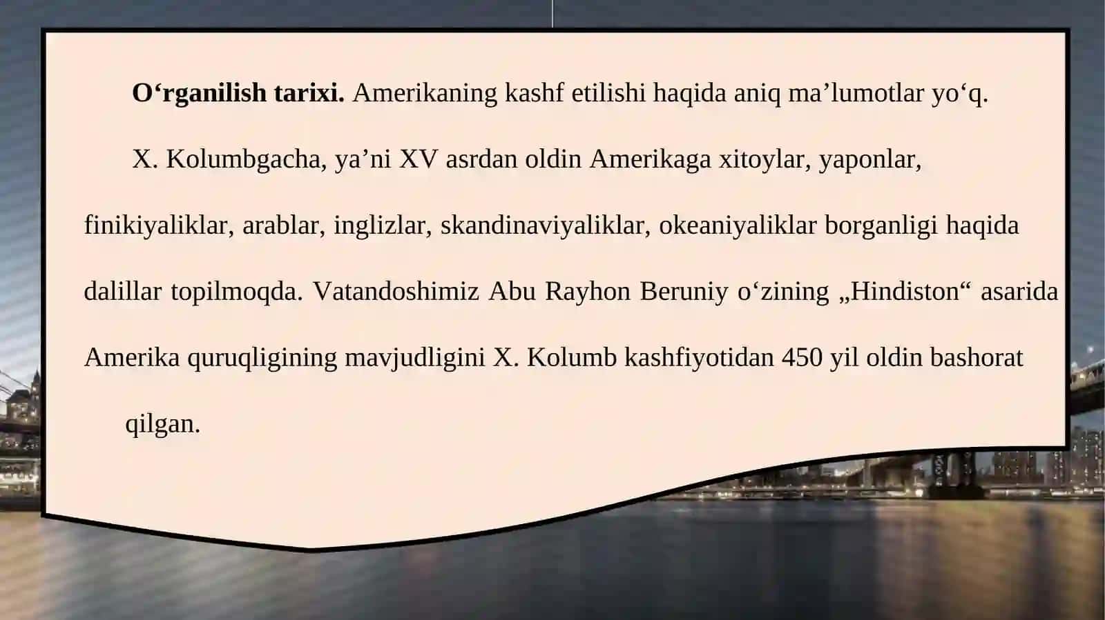 Janubiy Amerika Geografik o‘rni, o‘rganilish tarixi, geologik      tuzilishi, foydali qazilmalari. Relyefi 4