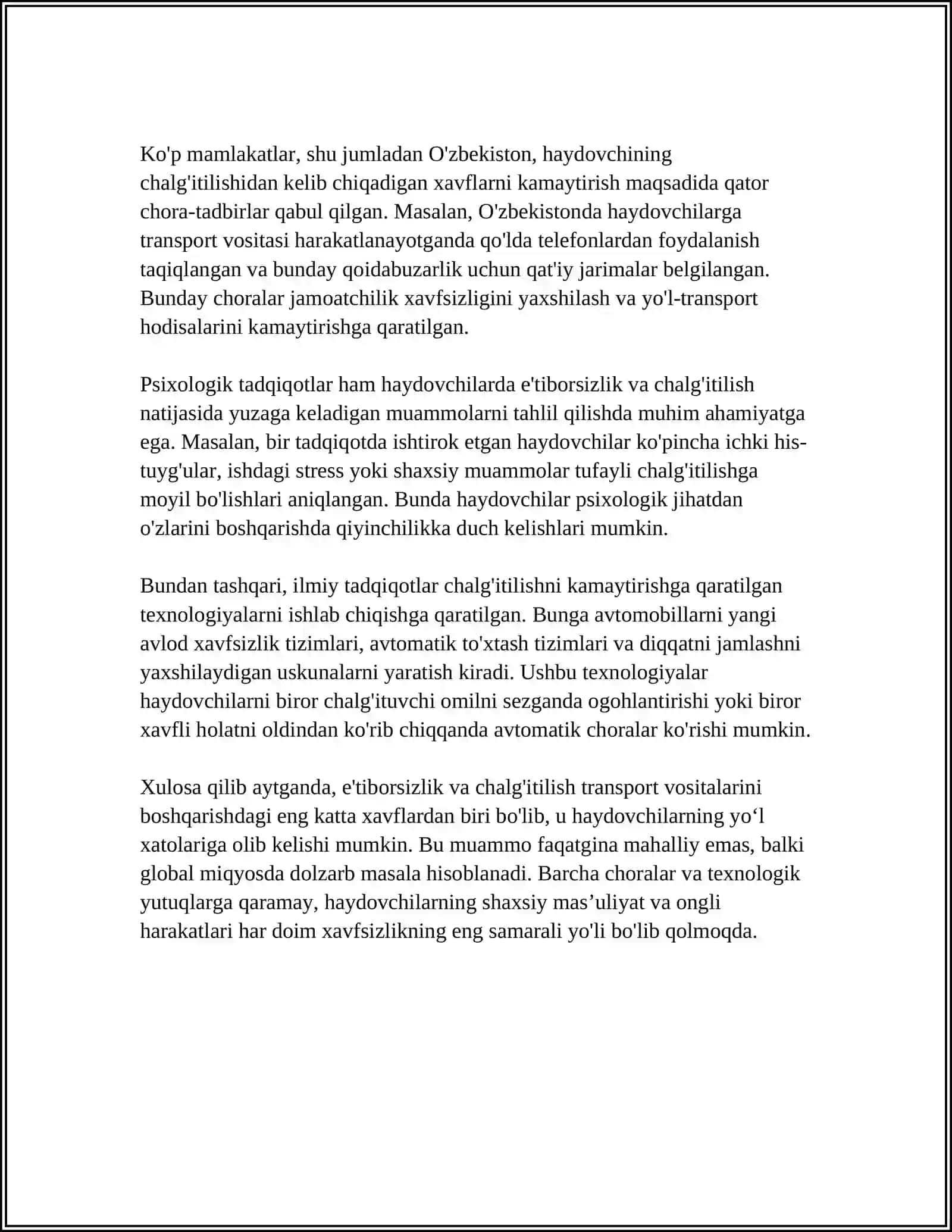 IDROK QILISHDA HAYDOVCHINING XATOLARI 4