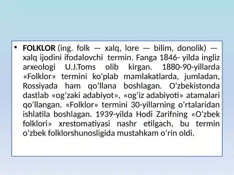 Xalq og’zaki ijodi so’z san’ati sifatida 4