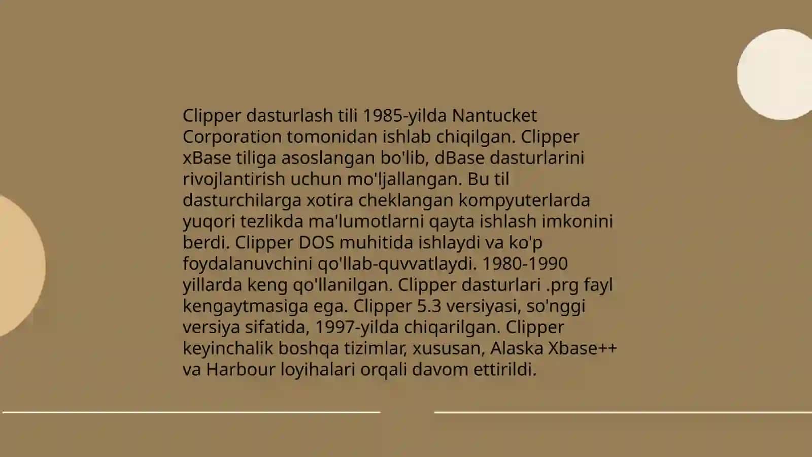 Oracle va Clipper tarmoq MBBT bank soxadagi maʼlumotlarni qayta ishlashda qoʻllash texnologiyalari 4