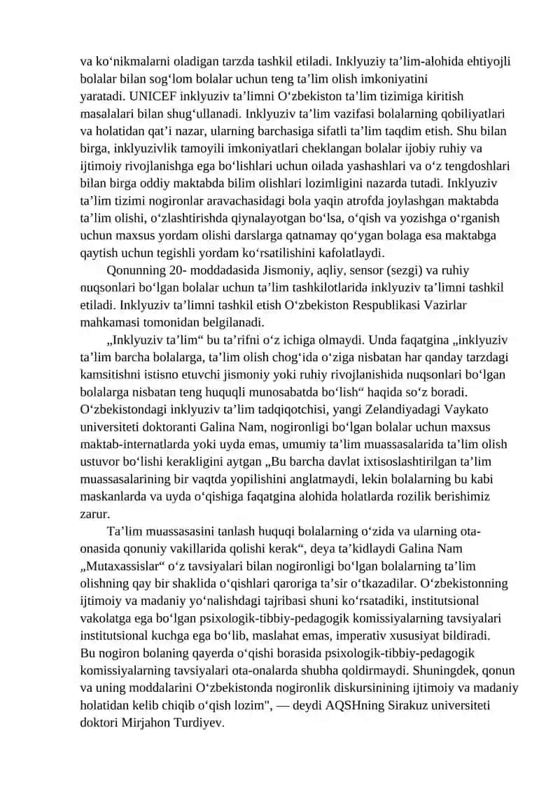 Imkoniyati cheklangan bolalarni samarali inklyuziv talim olishining asosiy shartlari 4