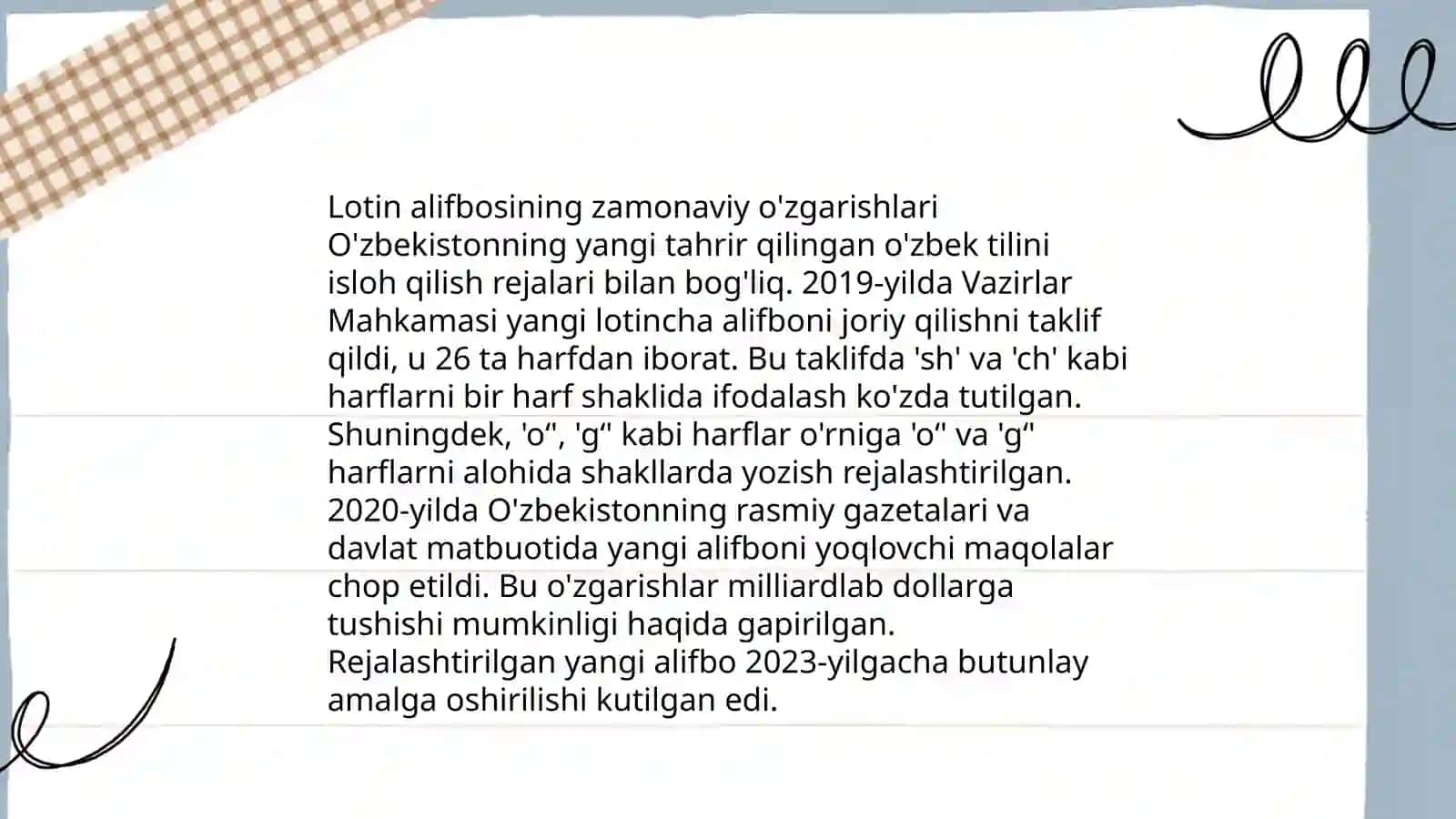 Lotin alifbosi.Unli va undosh haflar tasnifi 4