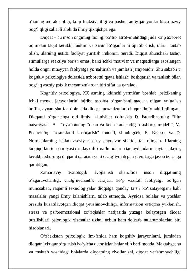Kognitiv psixologiyada diqqat tadqiqotlari 4