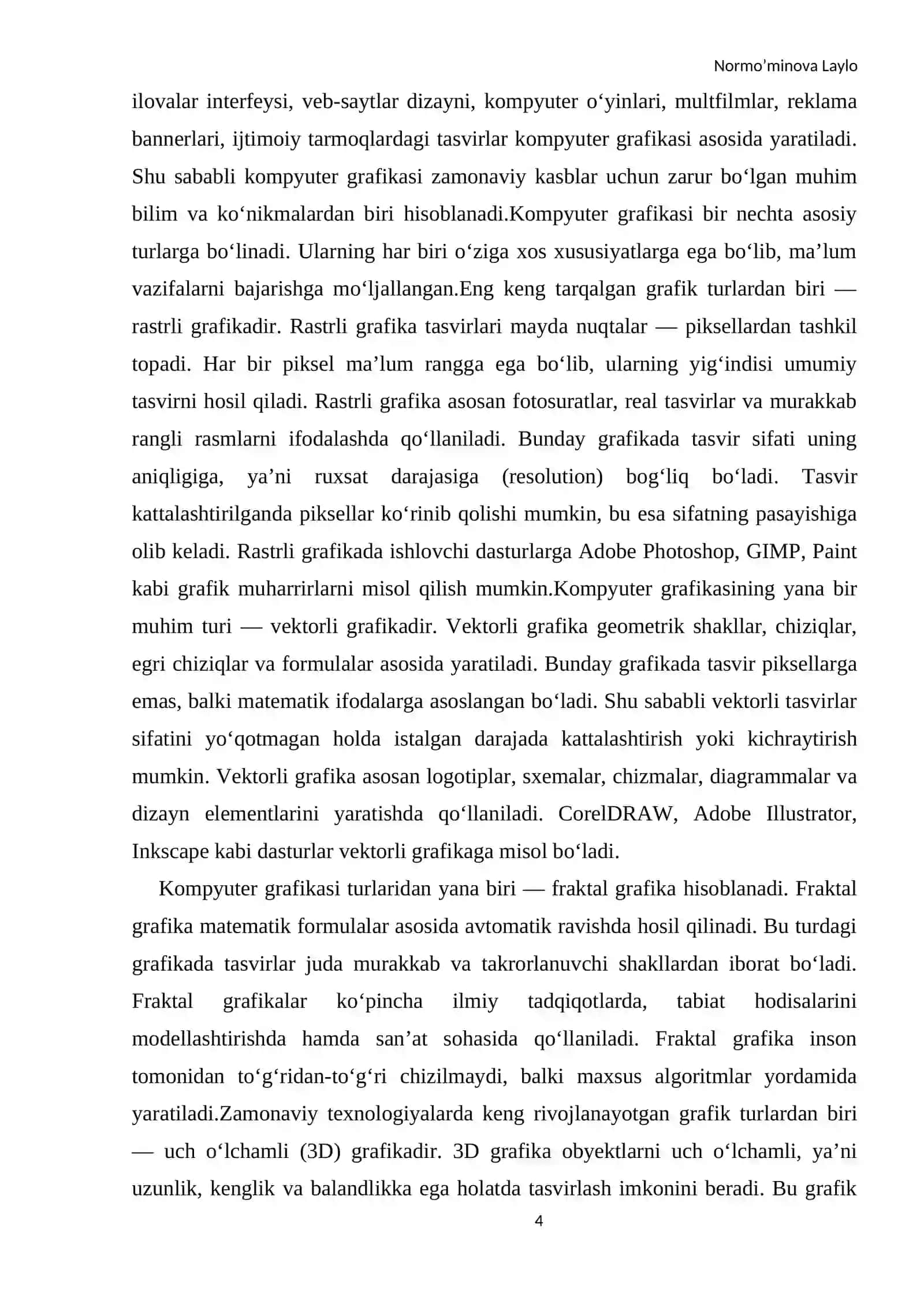 Kompyuter grafikasi tushunchasi va grafik muharrirlar bilan ishlash 4