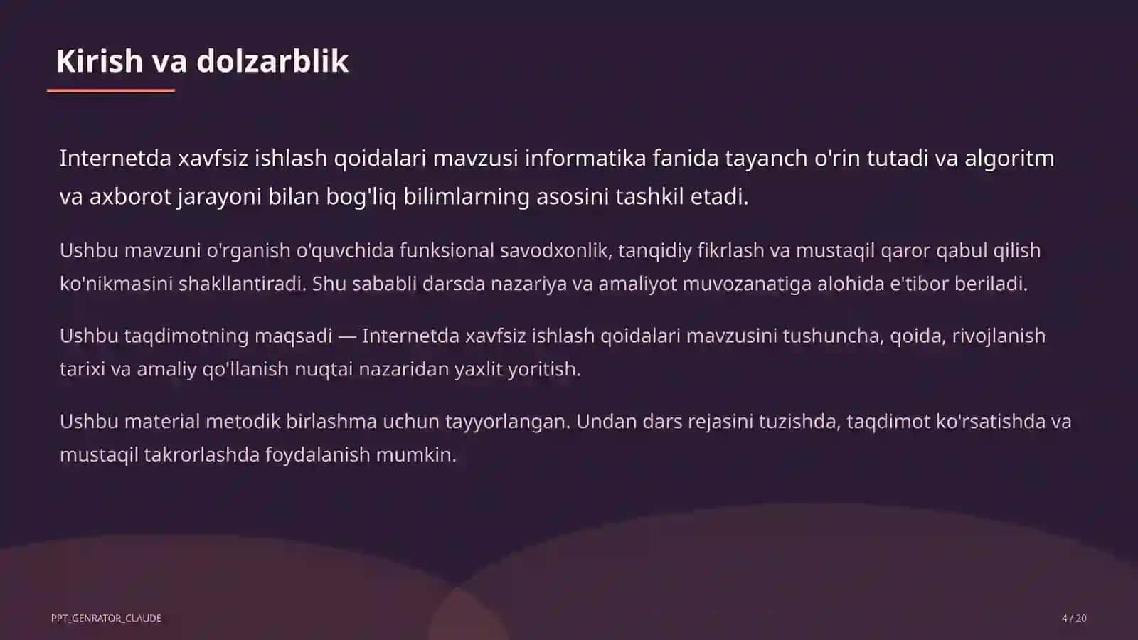 Internetda xavfsiz ishlash qoidalari (5-sinf) 4
