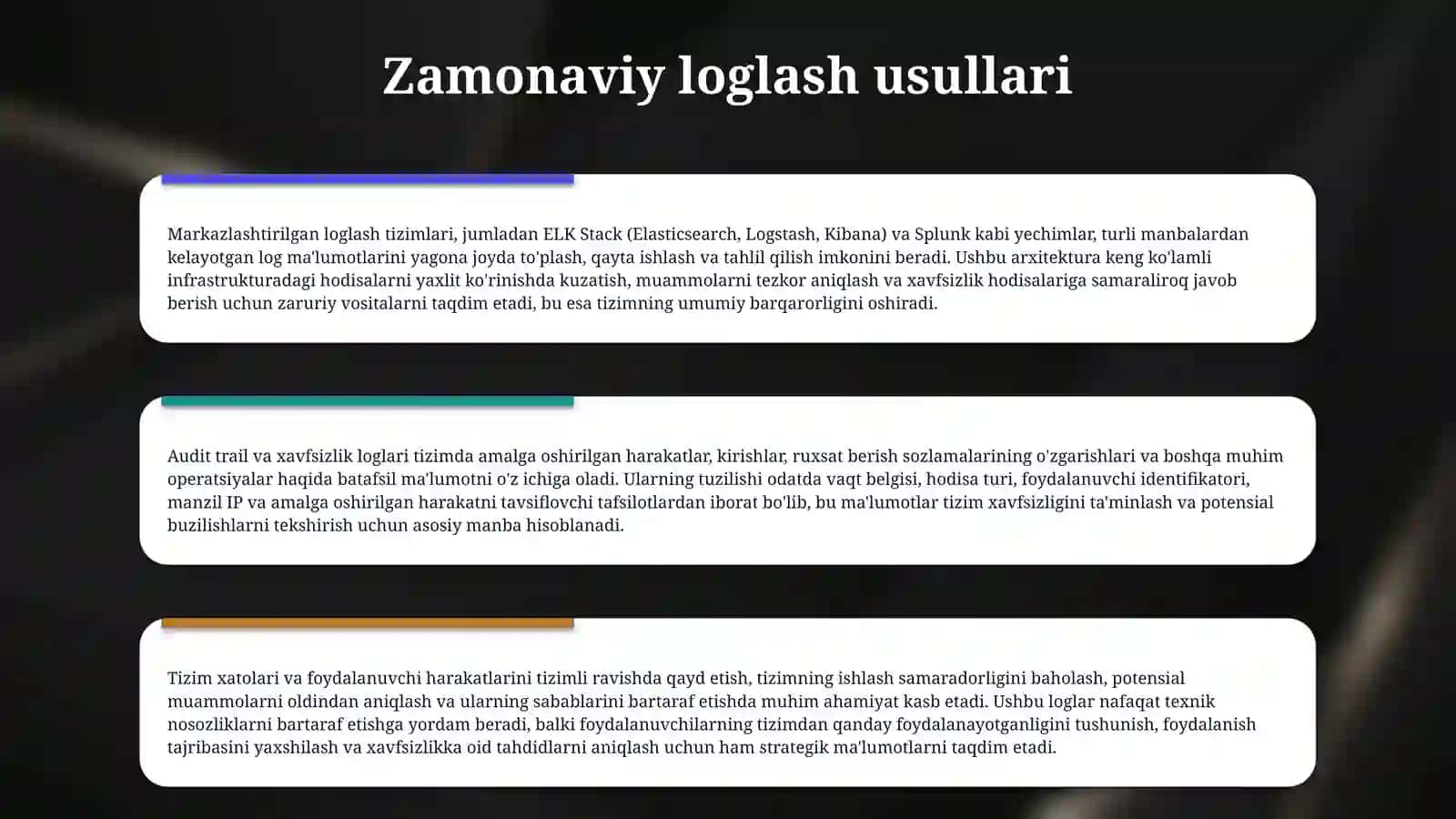 Serverlarda foydalanuvchi faoliyatini loglash va 4
