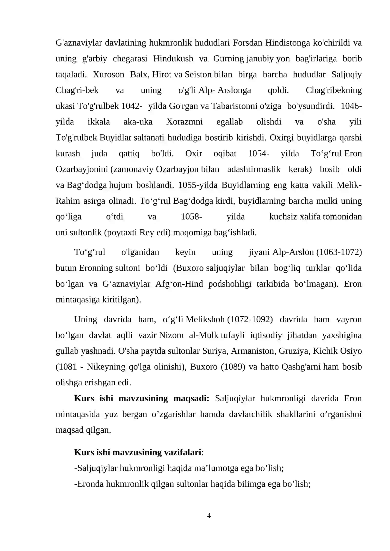 ERON SALJUQIYLAR HUKMRONLIGI DAVRIDA 4