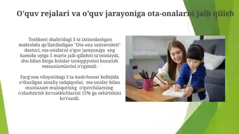 Ota - onalar bilan hamkorlik ishlarini urganish 4