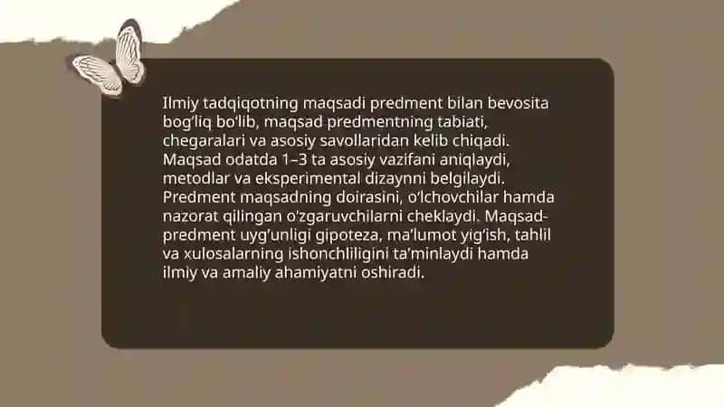 predmenti maqsadi vazifasi ilmiy tadqiqot metodlari 4