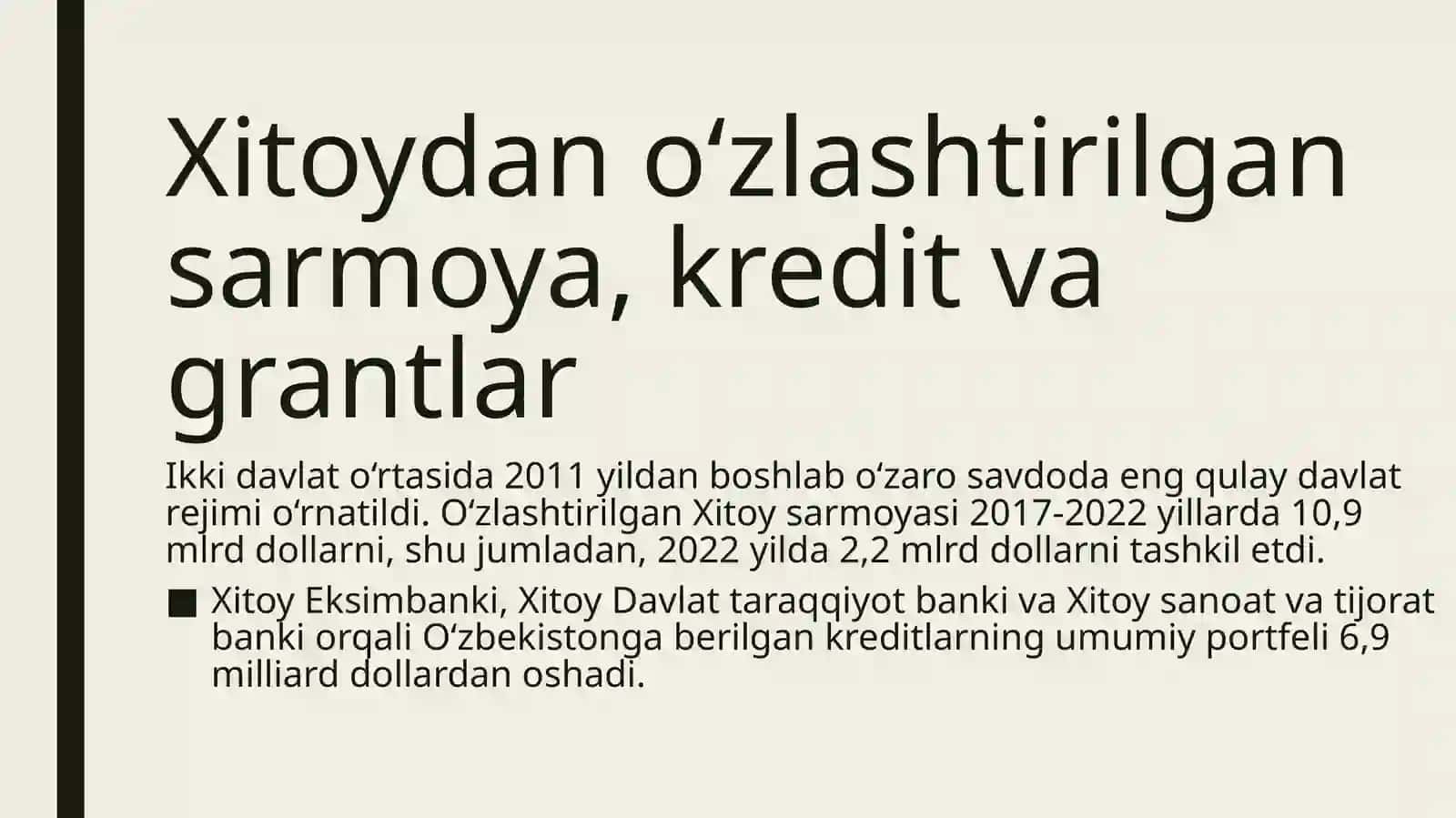 Oʼzbekiston va Xitoy munosabatlari 4