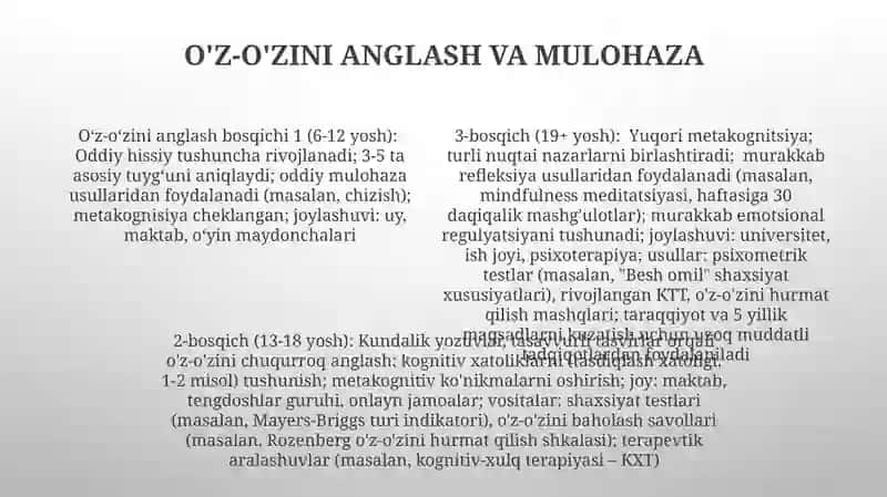 Ijtimoiy psixologik trening asosiy bosqichlari 4